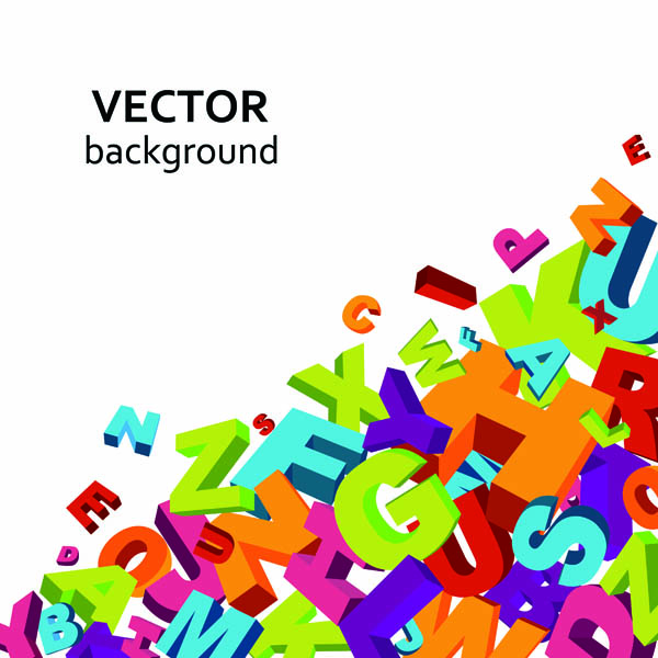 free vector Threedimensional alphanumeric vector background vector